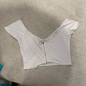 Small white crop top with zipper